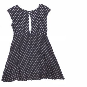 Free People Double Key Hole Floral Dress Black